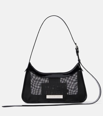 Platt leather-trimmed mesh shoulder bag | Acne Studios