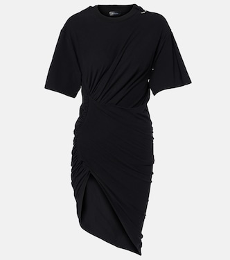 Draped cotton-blend jersey minidress | Mugler