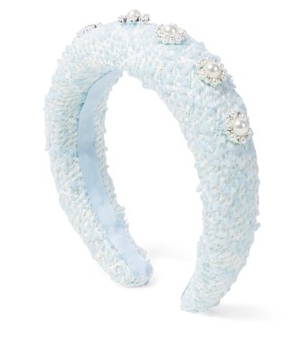 人造珍珠缀饰花呢发箍 | Self-Portrait Kids