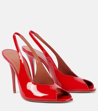 Kristina 105 patent leather peep-toe pumps | Amina Muaddi