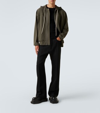 Rick Owens リックオウエンスオリーブグリーントップSサイズ Cotton jersey hoodie in green - Rick Owens | Mytheresa