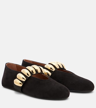 Embellished suede ballet flats | Alaïa