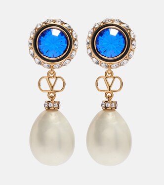 VLogo embellished drop earrings | Valentino