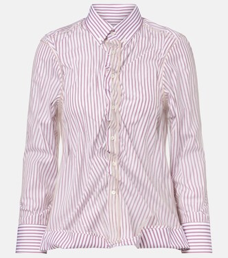 Pinstriped ruffled cotton poplin shirt | Maison Margiela