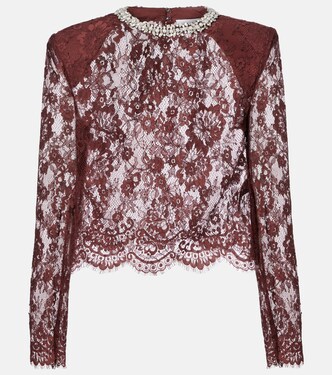 Embellished lace top | Self-Portrait