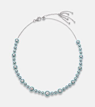 Collier Polka Dots en or blanc 18 ct, émail et diamants | Kamyen