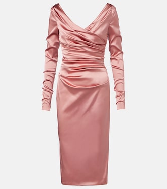 Draped satin midi dress | Dolce&Gabbana