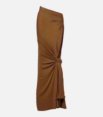 Asymmetric draped jersey maxi skirt | Entire Studios