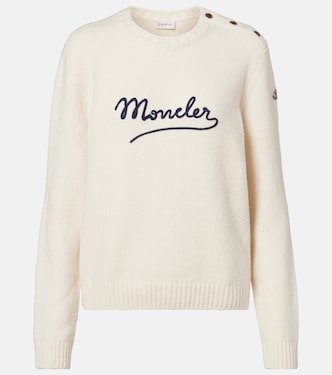 Embroidered logo cotton-blend sweater | Moncler