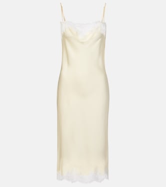 Lace-trimmed satin slip dress | Stella McCartney