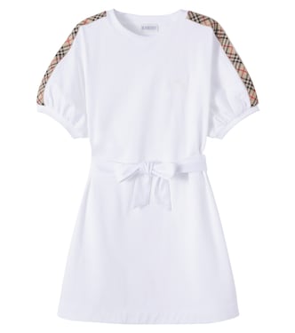 Vestido de jersey de algodón con Burberry Check  | Burberry Kids