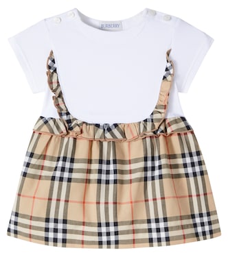Baby Burberry Check ruffled cotton-blend dress | Burberry Kids