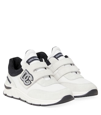 DG suede-trimmed sneakers | Dolce&Gabbana Kids