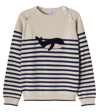 Intarsia striped cotton sweater | Pepa London