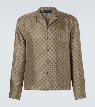 GG printed silk twill shirt | Gucci