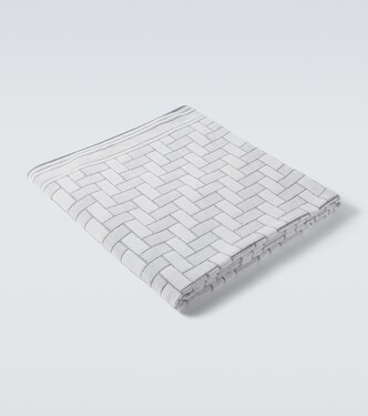 Logo cotton terry beach towel | Brioni