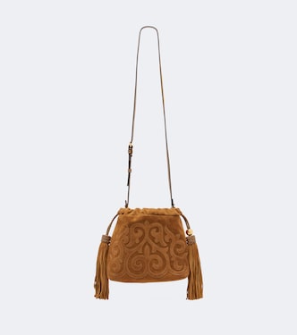 Kalispera Small embroidered suede clutch | Etro