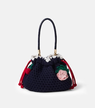 Appliqué crochet bucket bag | Self-Portrait Kids