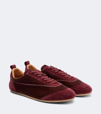 Sneakers Etage aus Samt mit Veloursleder-Besatz | Jil Sander
