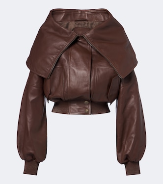 Cropped leather blouson jacket | Balenciaga