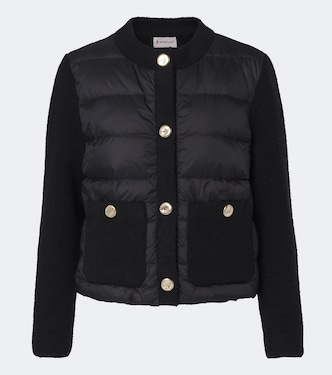 Down-paneled wool-blend cardigan | Moncler