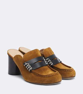 Leather-trimmed suede mules  | JW Anderson