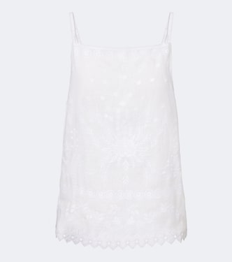 Besticktes Top Corail aus Leinen | Eres