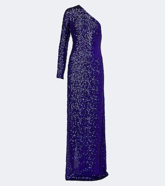Sequined one-shoulder silk gown | Gucci