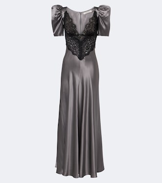 Lace-trimmed silk satin gown | Rodarte