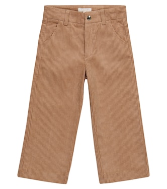 Stretch-cotton corduroy straight pants | Chloé Kids
