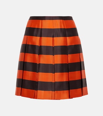 Striped silk-blend miniskirt | Prada