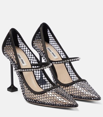Pumps in mesh con cristalli | Miu Miu