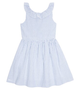 Ruffle-trimmed striped cotton dress | Polo Ralph Lauren Kids