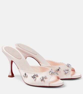 Degraqueen 85 embellished crêpe mules | Christian Louboutin