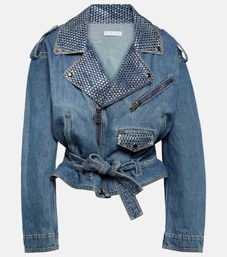 Crystal-embellished denim jacket | Area