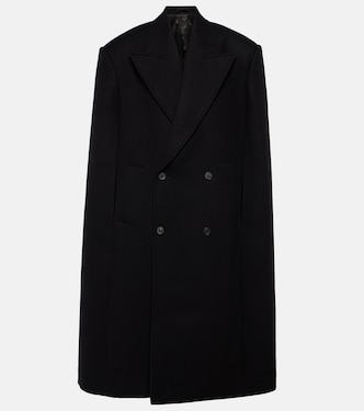 Double-breasted virgin wool cape | Wardrobe.NYC