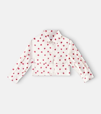 Printed cotton-blend gabardine jacket | Monnalisa