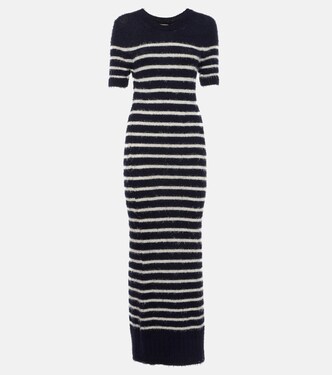 Helen striped silk and cashmere midi dress | Khaite