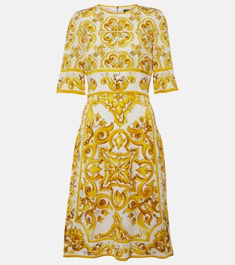 Majolica silk-blend charmeuse midi dress | Dolce&Gabbana