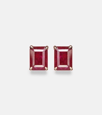 Boucles d'oreilles en or rose 18 ct et rubis | Shay Jewelry