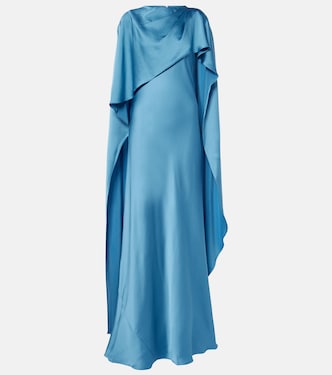 Izel caped satin gown | Simkhai
