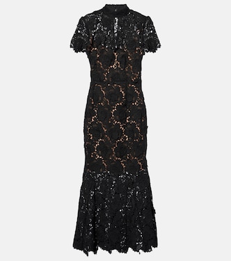 Robe longue en dentelle à fleurs | Self-Portrait