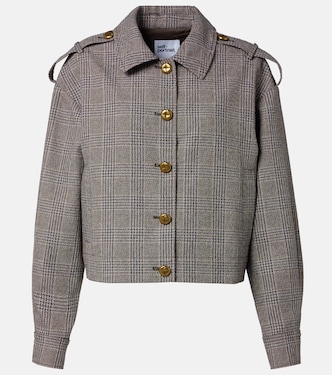 Checked cotton and linen jacket | Self-Portrait