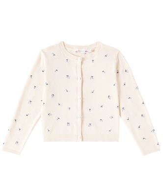 Feli logo embroidered cotton cardigan | Bonpoint