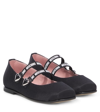 Leather-trimmed ballet flats | Moschino Kids