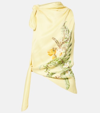 Sol printed tie-neck top | Alémais