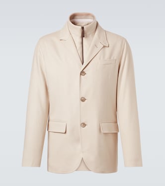 Layered silk and cashmere blazer | Herno