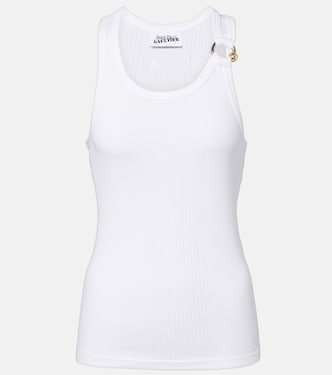 Piercing cotton jersey tank top | Jean Paul Gaultier