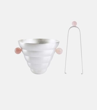 Silver-plated ice bucket and tongs set | Natalia Criado