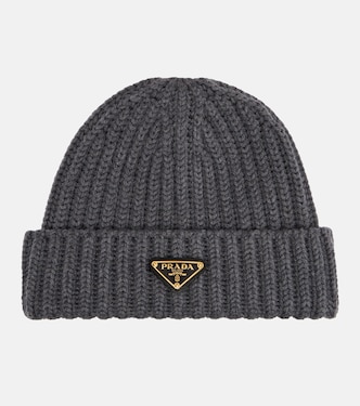 Logo ribbed-knit wool and cashmere beanie | Prada
